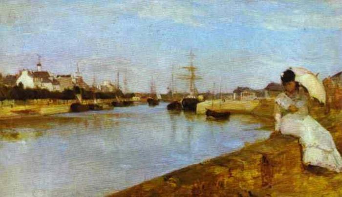 Berthe Morisot The Harbor at Lorient, National Gallery of Art, Washington China oil painting art